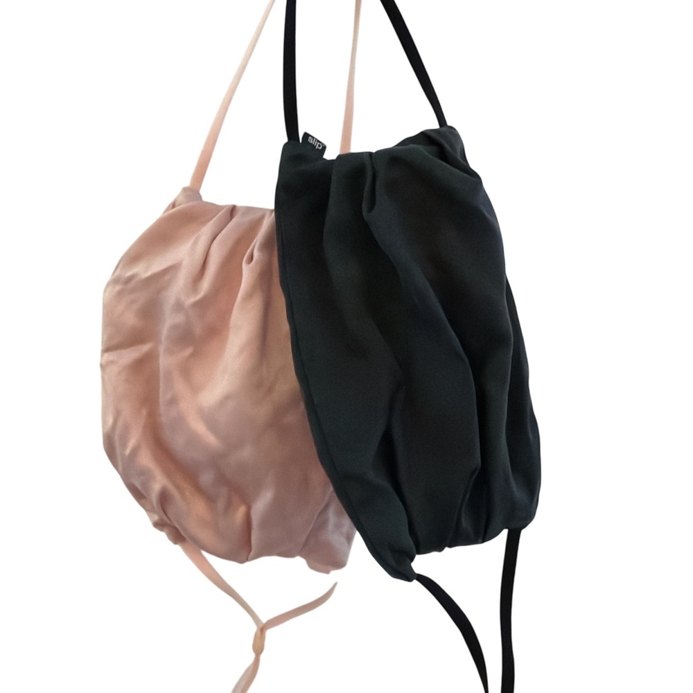 Slip Pink and Black Satin Mask